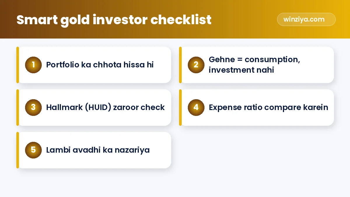Smart gold investor checklist — infographic