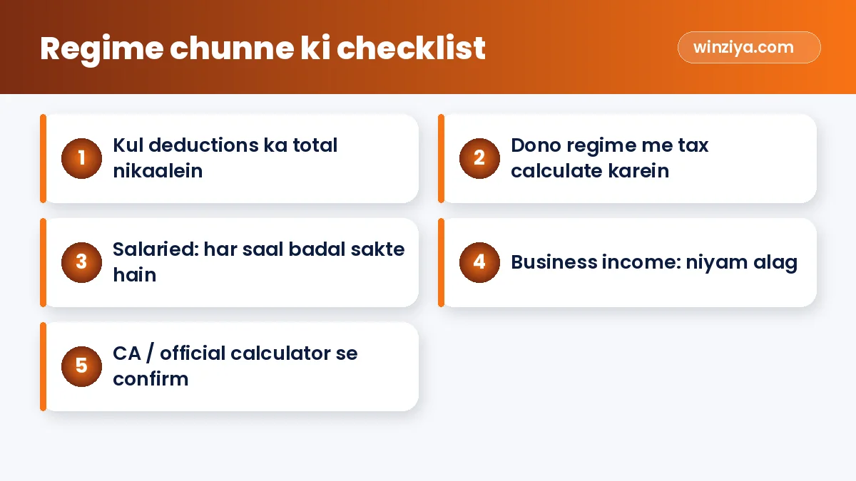 Regime chunne ki checklist — infographic