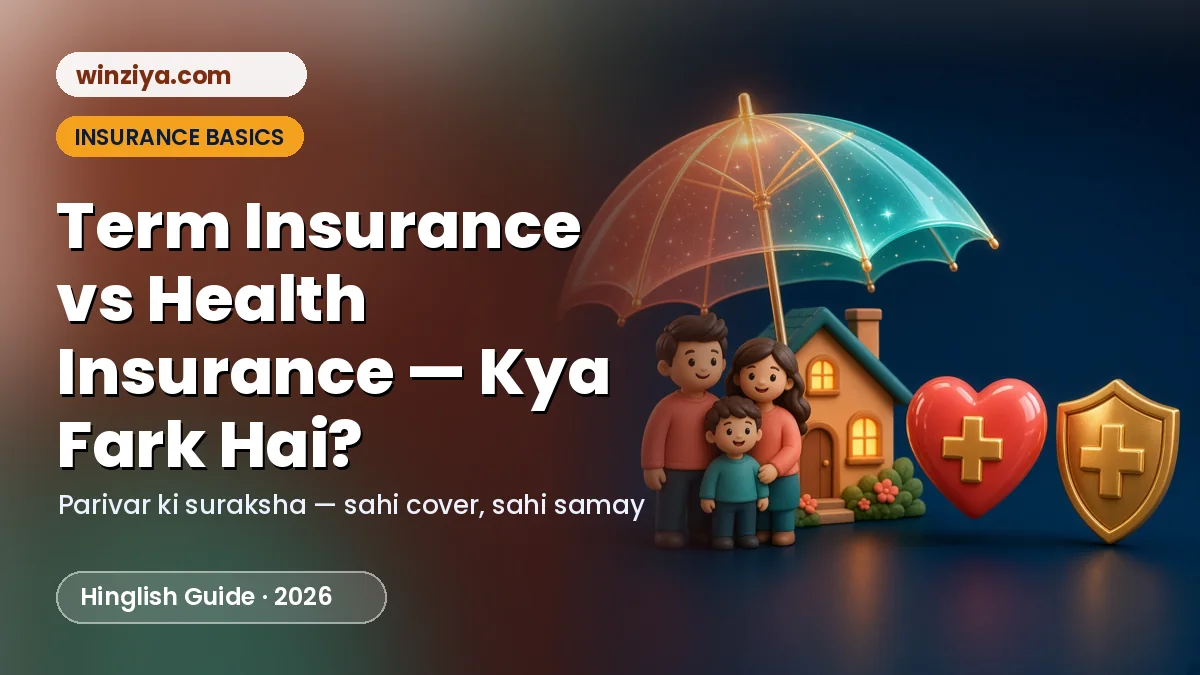 Glowing umbrella ke neeche khush parivar, ghar aur medical shield