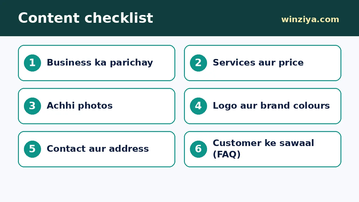 Content checklist — infographic