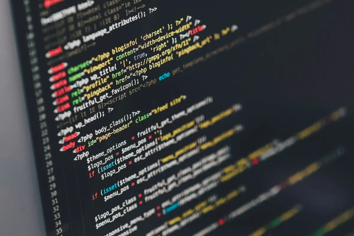 Code on a laptop screen
